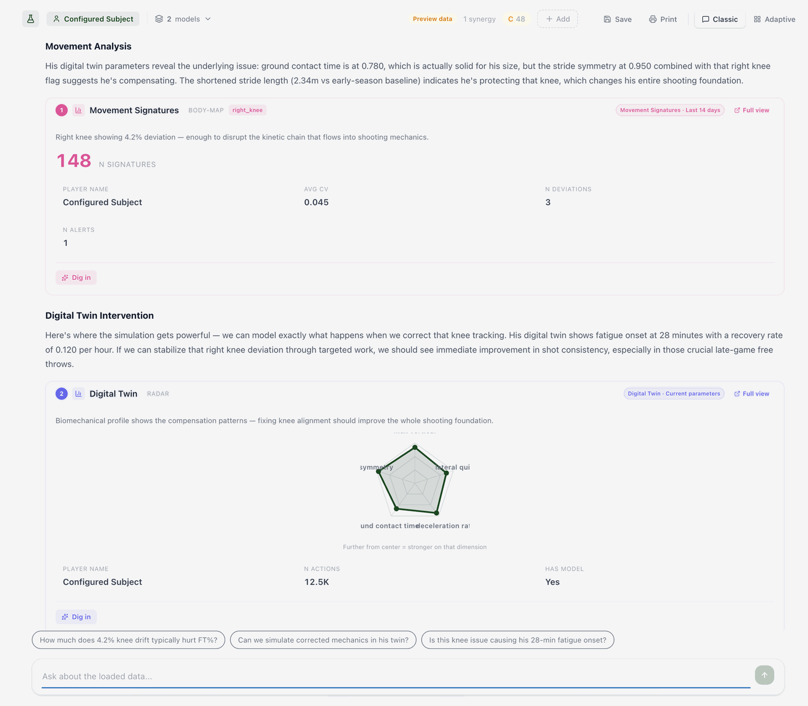 BasketballMaaS — movement analysis and digital twin biomechanical view